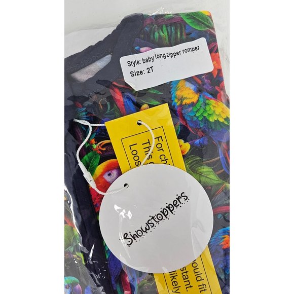 NEW!!!‎ Showstoppers Birds of Paradise Zip Romper 2T - Picture 2 of 3